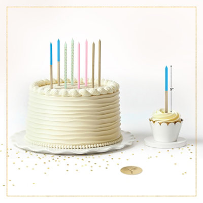 Papyrus Tall Birthday Candles Pastels and Gold 24 Count - Each - Image 3