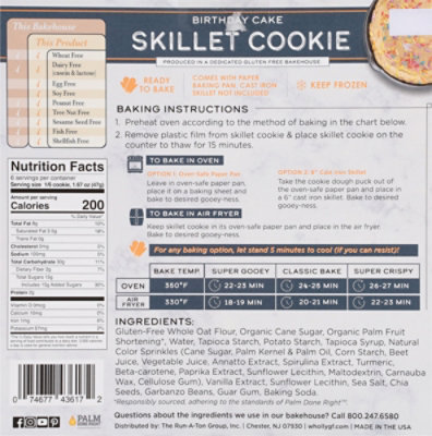 Wholly Wholesome Skillet Cookie Birthday Cake - 10 OZ - Image 6