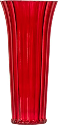 Overjoyed Boutique Ribbed Rose Vase Large Red - Each - Image 1