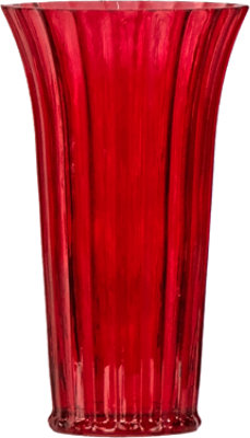 Overjoyed Boutique Ribbed Rose Vase Small Red - Each - Image 1