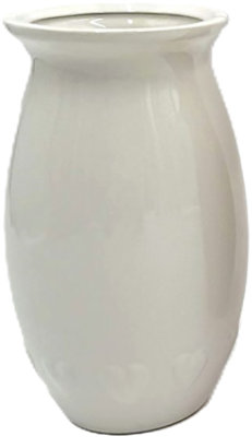 Overjoyed Boutique Embossed Heart Vase Small Cream - Each - Image 1