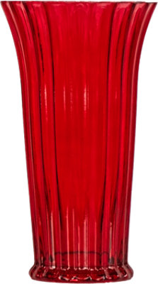 Overjoyed Boutique Ribbed Rose Vase Medium Red - Each - Image 1