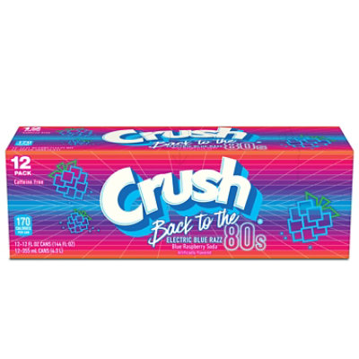 Crush Back to the 80's Electric Blue Razz Soda - 12-12 Fl. Oz.