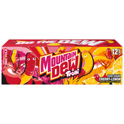 Mtn Dew Trolli Cherry Lemon Zero Sugar 12-12fz - 12-12 FZ - Image 1