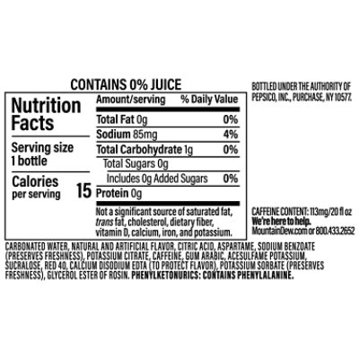 Mtn Dew Trolli Cherry Lemon Zero Sugar 20fz - 20 FZ - Image 3