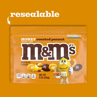 M&M's Honey Roasted Peanut Chocolate Candies Resealable Bag - 9 Oz - Image 5