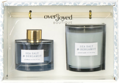 Overjoyed Boutiqe Diffuser Candle Set Sea Salt & Bergamot - Each - Image 1