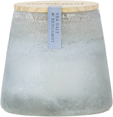 Overjoyed Boutiqe Art Glass Candle Sea Salt & Bergamot - 10 Oz - Image 1