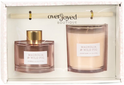 Overjoyed Boutique Diffuser Candle Set Magnolia & Wild Fig - Each - Image 1