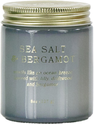 Overjoyed Boutique Glass Candle Sea Salt & Bergamot - 8 Oz - Image 1