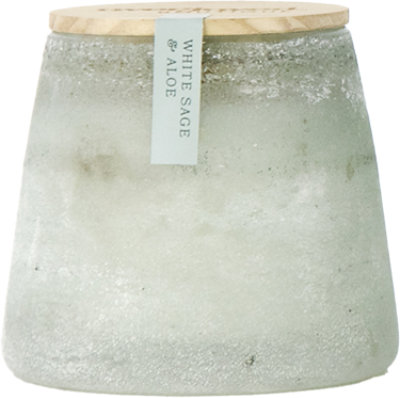 Overjoyed Boutiqe Art Glass Candle White Aloe & Sage - 10 Oz - Image 1