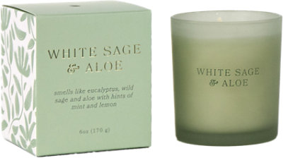 Overjoyed Boutiqe Box Candle White Aloe & Sage - 6 Oz - Image 1
