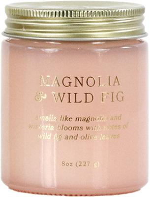 Overjoyed Boutiqe Glass Candle Magnolia & Wild Fig - 8 Oz - Image 1