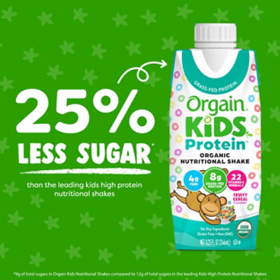 Orgain Kids Protein Organic Nutritional Shake - Fruity Cereal 8.25 Fl Oz - 8.25 FZ - Image 4