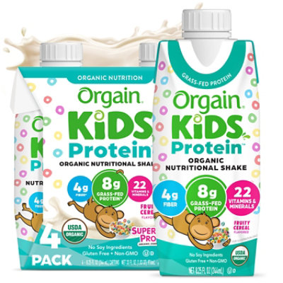 Orgain Kids Protein Organic Nutritional Shake - Fruity Cereal 8.25 Fl Oz - 8.25 FZ - Image 2