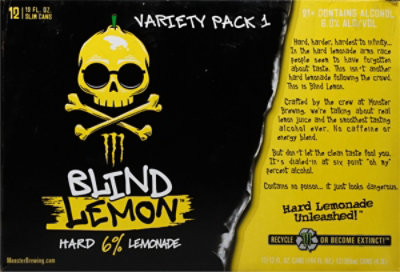 Blind Lemon Hard Lemonade Variety Pack 12-12 Fl Oz In Cans - 12-12FZ - Image 3