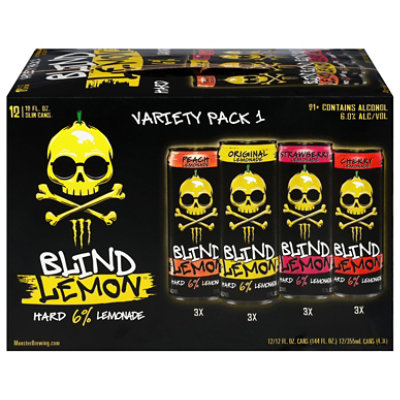 Blind Lemon Hard Lemonade Variety Pack 12-12 Fl Oz In Cans - 12-12FZ - Image 1