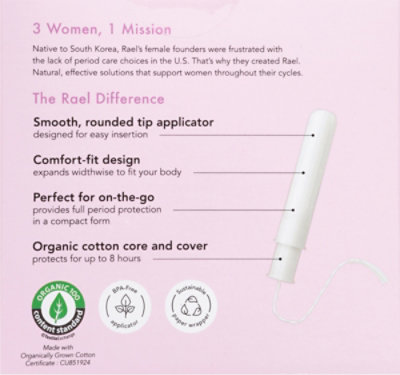 Rael Tampons Regular Cotton Organic - 18 CT - Image 5