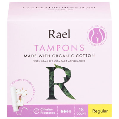 Rael Tampons Regular Cotton Organic - 18 CT - Image 1