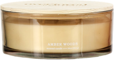 Overjoyed Boutiqe Glass Candle Amber Woods - 34 Oz - Image 1
