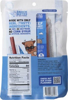 New Primal Snack Mates Beef & Honey Mini Meat Sticks - 5 - 0.5 Oz - Image 5