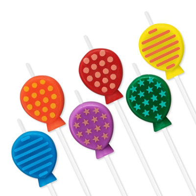 Papyrus Birthday Birthday Candles Multi-Color Balloon  6 Count - Each - Image 2