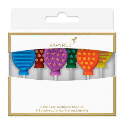Papyrus Birthday Birthday Candles Multi-Color Balloon  6 Count - Each - Image 4