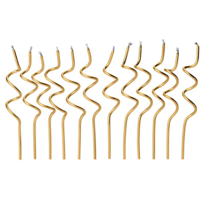 Papyrus Birthday Candles Gold Swirls 12 Count - Each - Image 1