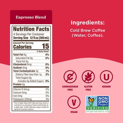 Califia Farms Pure Black Espresso Blend Cold Brew Coffee 48 Fl Oz - 48 FZ - Image 2