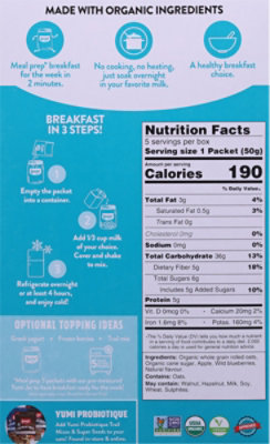 Yumi Organics Blueberry Vanilla Overnight Oats - 8.8 OZ - Image 5