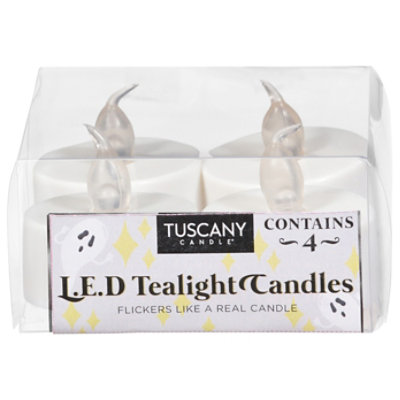 Tuscany Candle White Led Tealights – 4 Count - Image 1