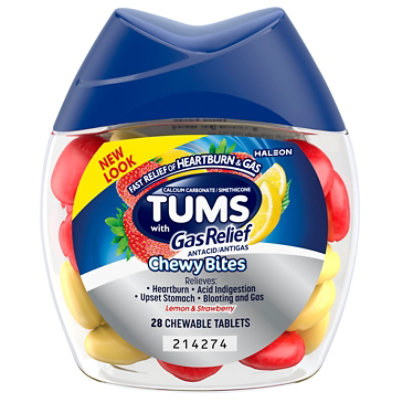 Tums W/gas Rlf Pan Ctd Chw 750/80mg 1x28ct - 28 CT - Image 1