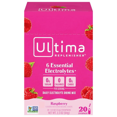 Ultima Replenisher Electrolyte Raspberry 20pkt - 2.3 OZ - Image 2