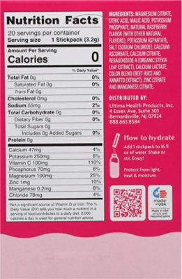 Ultima Replenisher Electrolyte Raspberry 20pkt - 2.3 OZ - Image 5