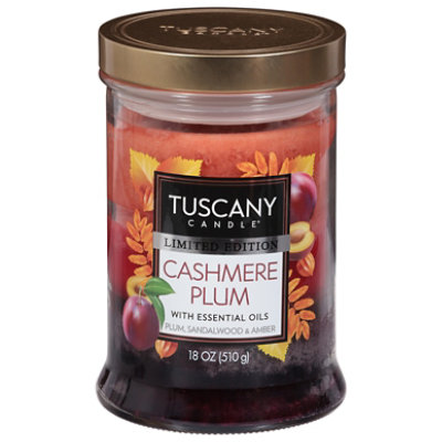 Tuscany Candle Cashmere Plum Triple Candle – 18 Oz - Image 1