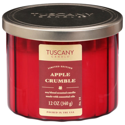 Tuscany Candle Apple Crumble Ribbed Candle – 12 Oz - Image 1