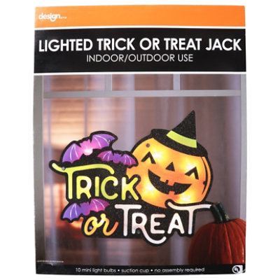 Design Group Lighted Trick or Treat Jack Window Sign - Each - Image 1
