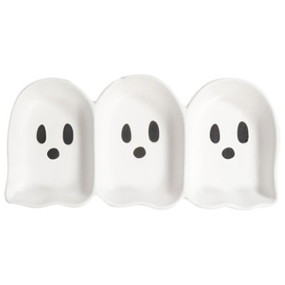 Tabletops Unlimited 3 Section Ceramic Ghost Tray - Each - Image 1