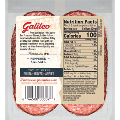 Galileo Peppered Salame - 5 OZ - Image 2