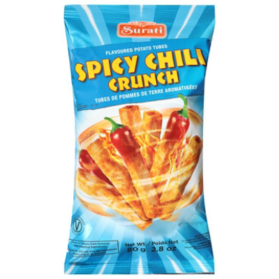 Surati Tubes Potato Chili Spicy Crunch - 2.8 OZ - Image 1