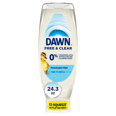 Dawn Ez-squeeze Dishwashing Liquid, Free & Clear Fragrance Free - 24.3 Fl. Oz. - Image 1