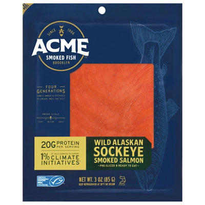Acme Wild Alaskan Sockeye Smoked Salmon - 3 OZ - Image 1