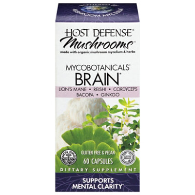 Host Defense Mushrooms Mycobotanicals Brain Supplements - 60 CT - Image 1