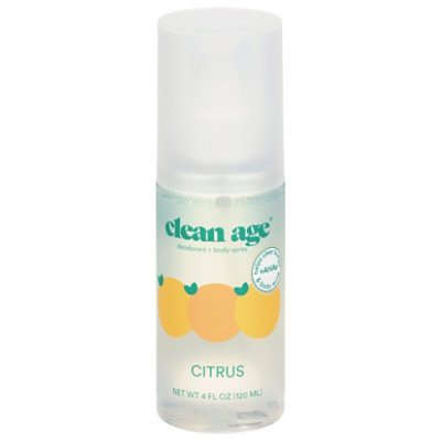 Clean Age Deodorant Spray Citrus - 4 FZ - Image 1