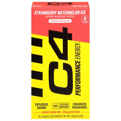 C4 Performance Energy Otg Water Enhance Strawberry Watermelon Ice 8ct - 1.68 FZ - Image 1