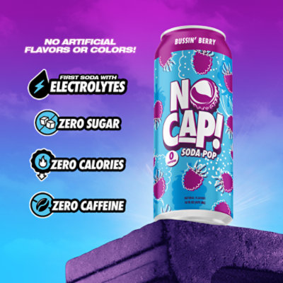 No Cap Soda Pop Postbiotic Bussin Berry - 16 FZ - Image 1