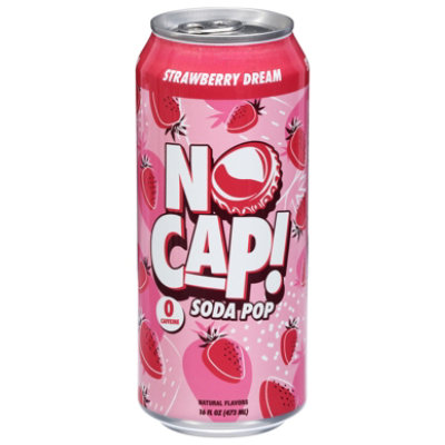 No Cap Pop Soda Postbiotic Strawberry Dream - 16 FZ - Image 1