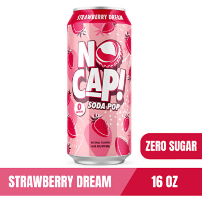 No Cap Pop Soda Postbiotic Strawberry Dream - 16 FZ - Image 1