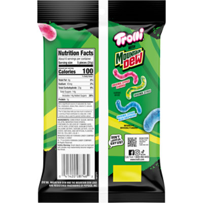 Trolli Limited Edition Mountain Dew Sour Bite Crawlers Gummy Candy - 6.3 Oz - Image 2