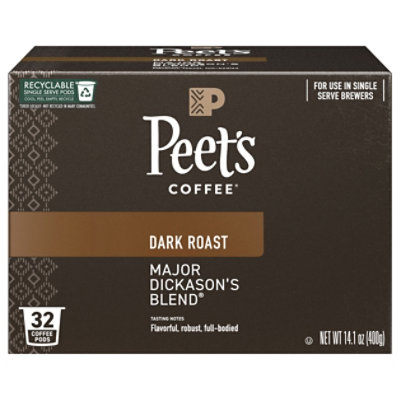 Peet's Coffee, Major Dickason's Dark Roast K-cup Coffee Pods - 32ct Carton - 32 CT - Image 1